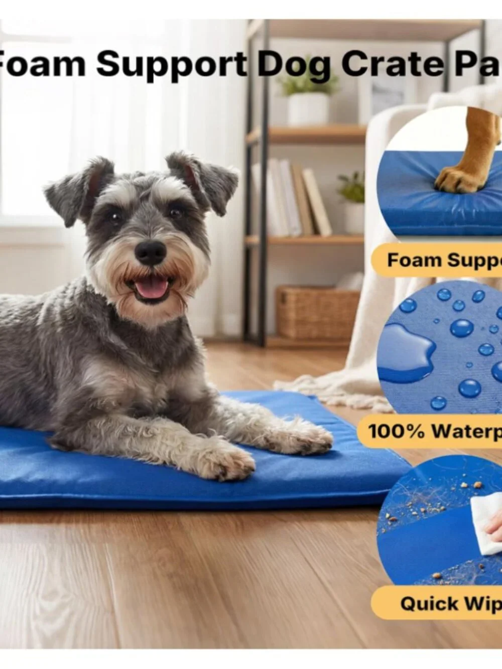 Veehoo Waterproof Dog Crate Pad for Small Medium Dogs, Dog Kennel Pad Outdoor